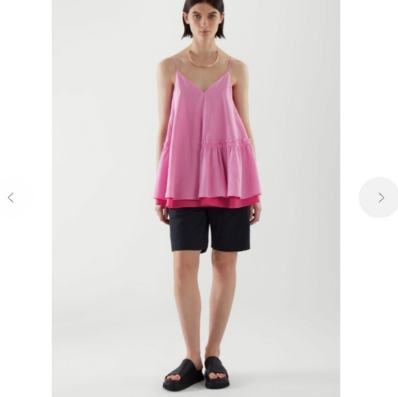 COS Tiered Vest Tunic Top in Pink - Picture 3 of 12